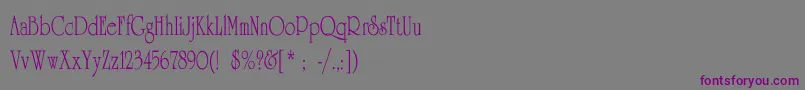 UniversityThinCn-fontti – violetit fontit harmaalla taustalla