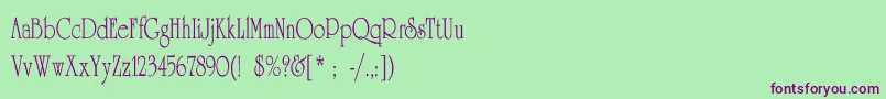 UniversityThinCn Font – Purple Fonts on Green Background