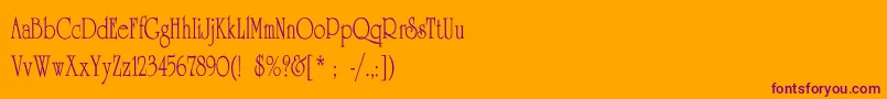 Шрифт UniversityThinCn – фиолетовые шрифты на оранжевом фоне
