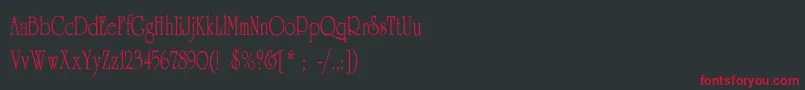 UniversityThinCn Font – Red Fonts on Black Background