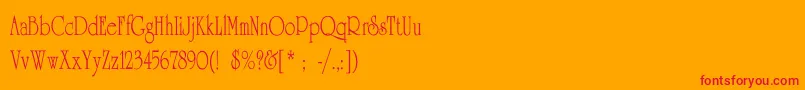 UniversityThinCn Font – Red Fonts on Orange Background