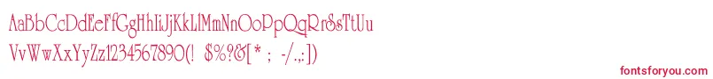 UniversityThinCn Font – Red Fonts on White Background