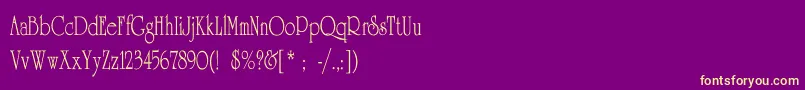 UniversityThinCn Font – Yellow Fonts on Purple Background