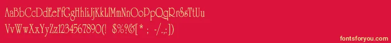 UniversityThinCn Font – Yellow Fonts on Red Background