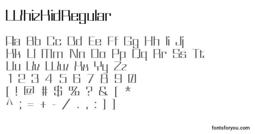 A fonte WhizKidRegular – alfabeto, números, caracteres especiais
