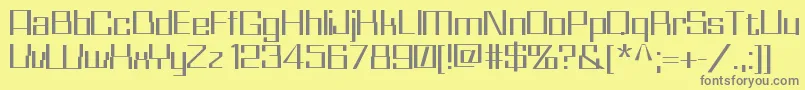 フォントWhizKidRegular – 黄色の背景に灰色の文字