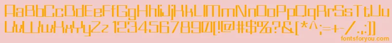 WhizKidRegular-Schriftart – Orangefarbene Schriften auf rosa Hintergrund