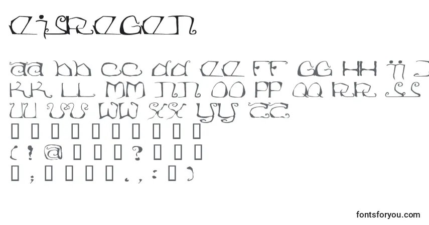 A fonte Eisregen – alfabeto, números, caracteres especiais