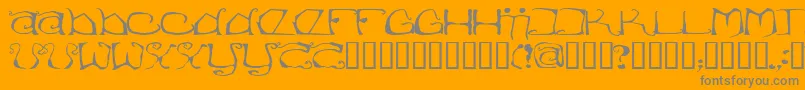 Eisregen-Schriftart – Graue Schriften auf orangefarbenem Hintergrund