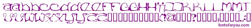 Eisregen-Schriftart – Violette Schriften auf weißem Hintergrund