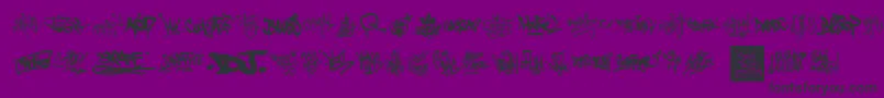 GraffitiTags-fontti – mustat fontit violetilla taustalla