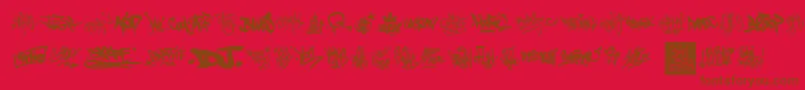 GraffitiTags-Schriftart – Braune Schriften auf rotem Hintergrund