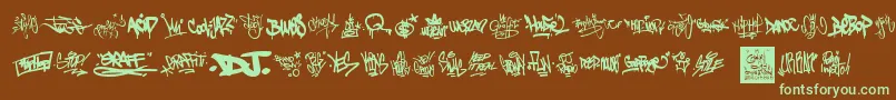 GraffitiTags Font – Green Fonts on Brown Background