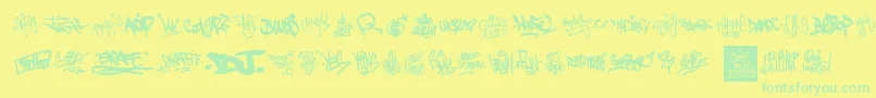 Шрифт GraffitiTags – зелёные шрифты на жёлтом фоне