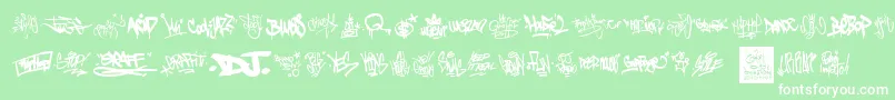 GraffitiTags Font – White Fonts on Green Background