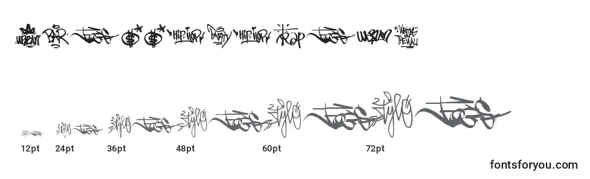 Größen der Schriftart GraffitiTags