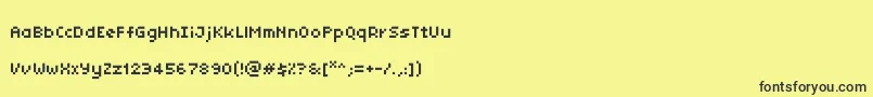 フォントTinyunicode – 黒い文字の黄色い背景