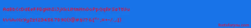 Tinyunicode Font – Red Fonts on Blue Background