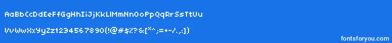 Tinyunicode-Schriftart – Weiße Schriften auf blauem Hintergrund