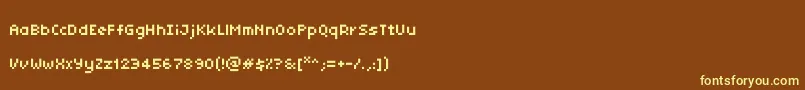 フォントTinyunicode – 黄色のフォント、茶色の背景