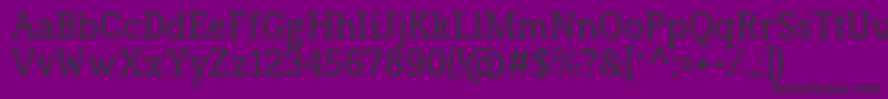 Weitere Informationen zur Frontenac-Schriftart Frontenac-Schriftart – Schwarze Schriften auf violettem Hintergrund