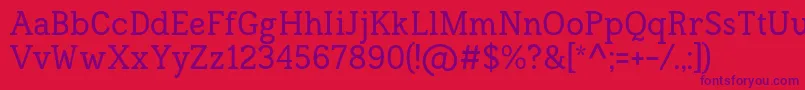 Frontenac-Schriftart – Violette Schriften auf rotem Hintergrund