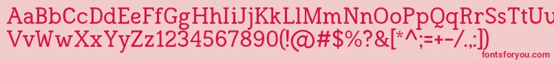 Frontenacフォントについての詳細 フォントFrontenac – ピンクの背景に赤い文字