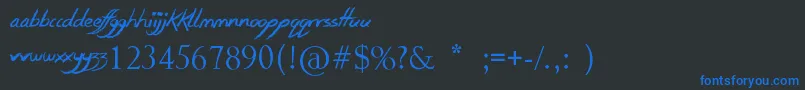 SmudgieCrayon Font – Blue Fonts on Black Background