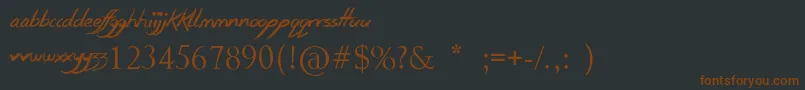 SmudgieCrayon-Schriftart – Braune Schriften auf schwarzem Hintergrund