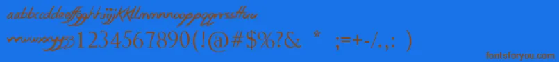SmudgieCrayon Font – Brown Fonts on Blue Background