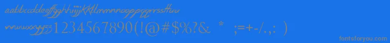 SmudgieCrayon Font – Gray Fonts on Blue Background
