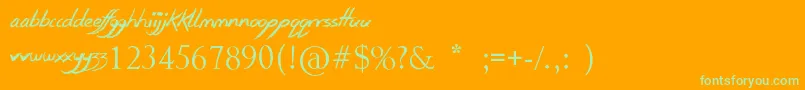 SmudgieCrayon Font – Green Fonts on Orange Background