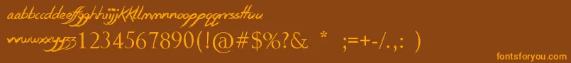 SmudgieCrayon Font – Orange Fonts on Brown Background