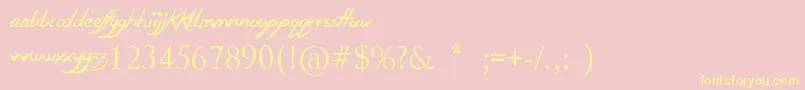 SmudgieCrayon Font – Yellow Fonts on Pink Background