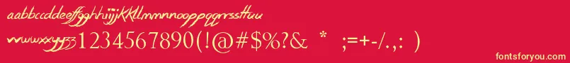 SmudgieCrayon Font – Yellow Fonts on Red Background