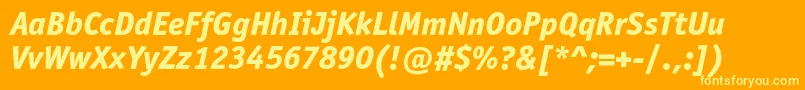 More about OfficinasansextraboldcItalic Font OfficinasansextraboldcItalic Font – Yellow Fonts on Orange Background
