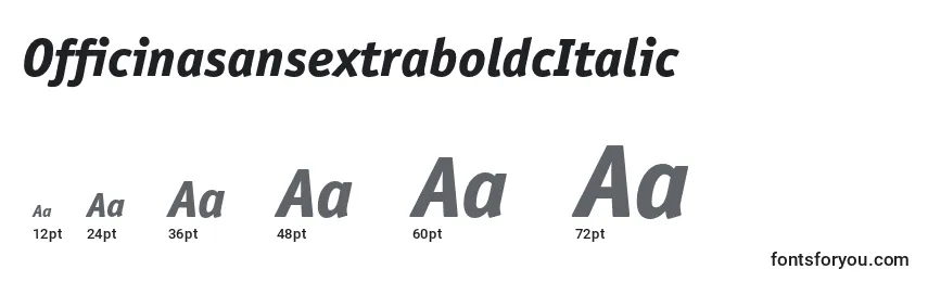 OfficinasansextraboldcItalic Font Sizes