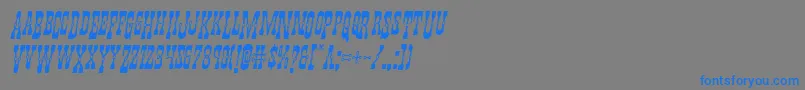 フォントYoungerbrosdropcapsital – 灰色の背景に青い文字