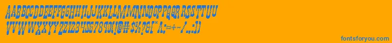 フォントYoungerbrosdropcapsital – オレンジの背景に青い文字