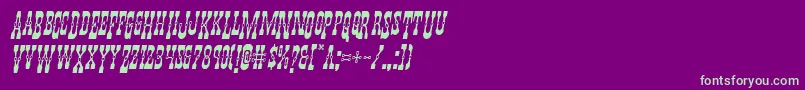 Youngerbrosdropcapsital Font – Green Fonts on Purple Background