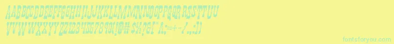 Youngerbrosdropcapsital Font – Green Fonts on Yellow Background