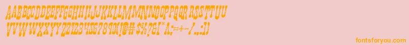 Youngerbrosdropcapsital-Schriftart – Orangefarbene Schriften auf rosa Hintergrund