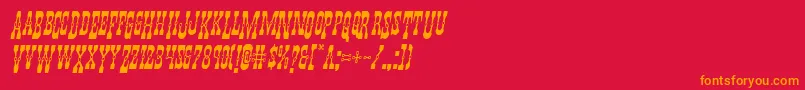 フォントYoungerbrosdropcapsital – 赤い背景にオレンジの文字