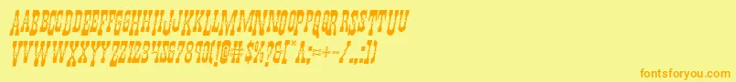 Youngerbrosdropcapsital Font – Orange Fonts on Yellow Background