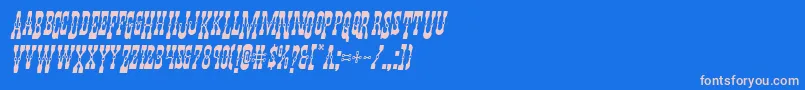 Youngerbrosdropcapsital Font – Pink Fonts on Blue Background