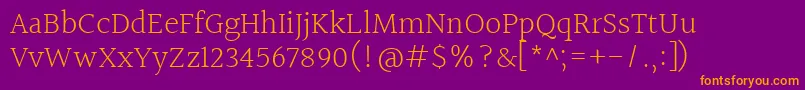 HalantLight Font – Orange Fonts on Purple Background