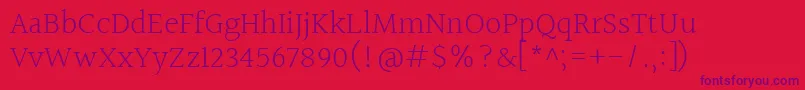 HalantLight Font – Purple Fonts on Red Background