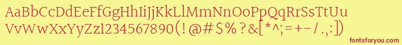 HalantLight Font – Red Fonts on Yellow Background
