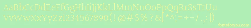 HalantLight Font – Yellow Fonts on Green Background