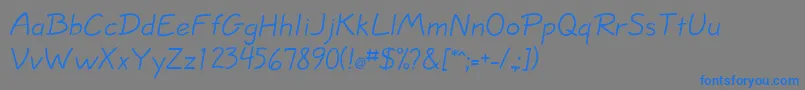 JottflfCasual Font – Blue Fonts on Gray Background